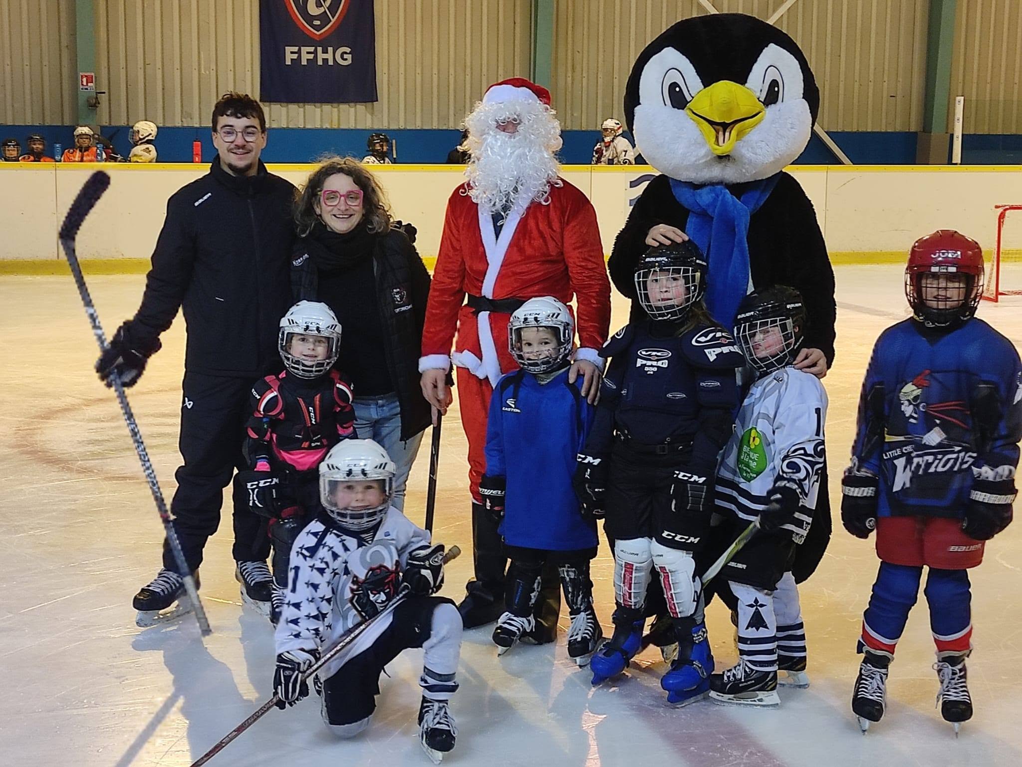 Le Père Noël sur la patinoire